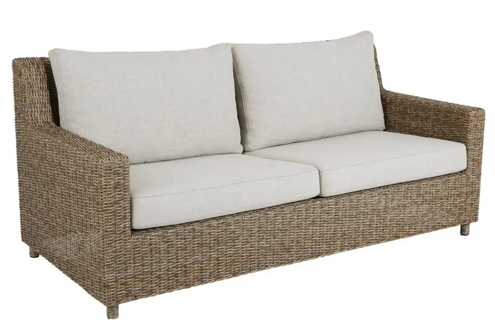 Knallerangebot 2,5 Sitzer Lounge Garten Sofa Sandkorn Polyrattan