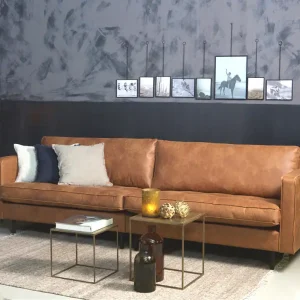 3 Sitzer Sofa RODEO CLASSIC recyceltes Leder cognac Schneller Versand