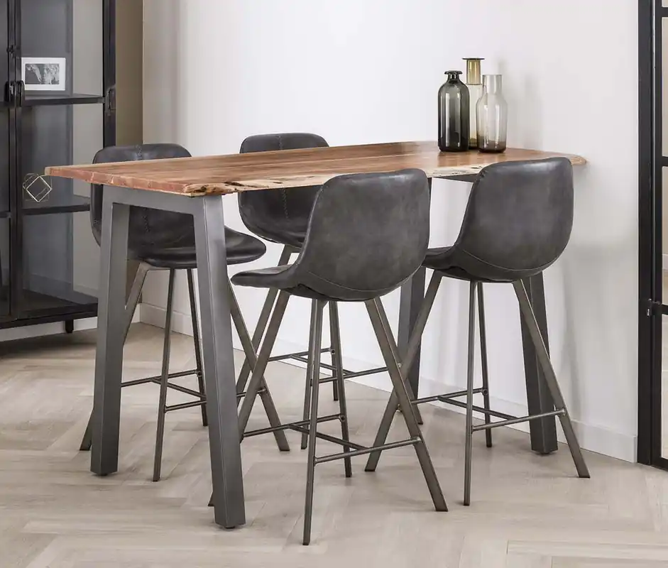 Preis Gesenkt Bartisch 147 x 80 cm Baumstamm Akazie Stehtisch Baumkante