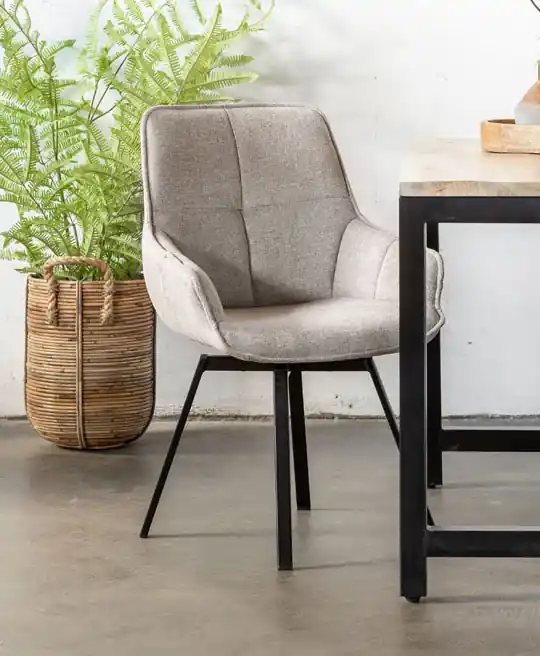 Finale Aktion Esszimmerstuhl Stuhl drehbar Shannon Stoffbezug beige