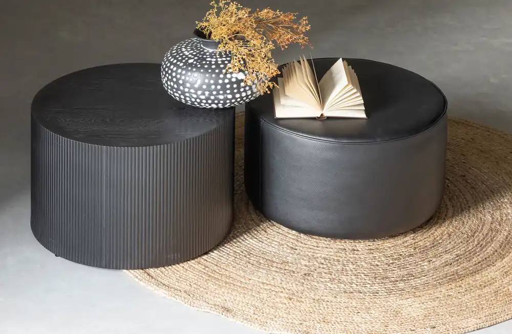 Garantierte Lieferung woood Beistelltisch Sanne rund Ø 60 cm MDF schwarz