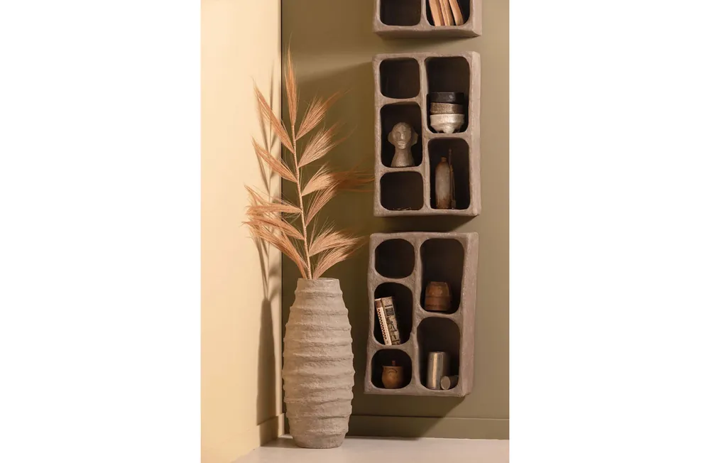 Versand Am Gleichen Tag Hängeregal Clay H 70 cm Pappmaché grau