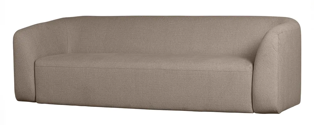 Echt 3 Sitzer Sofa Sloping Webstoff Chenille hellbraun melange