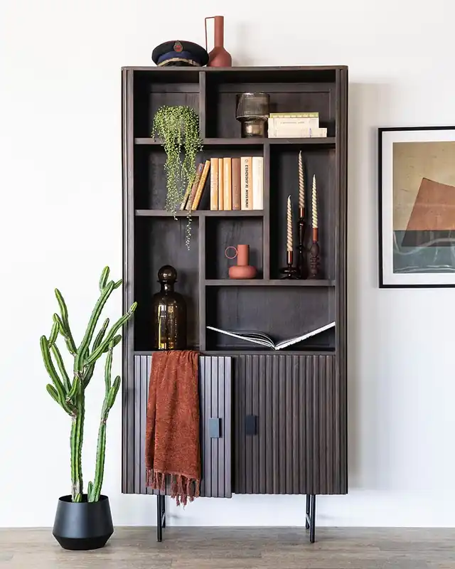 Bücherschrank Regal Remi H 200 cm Mangoholz braun Geprüft