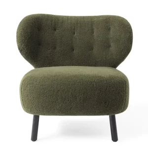 Top-Seller Retro Lounge Sessel Kita grünTeddy Stoff