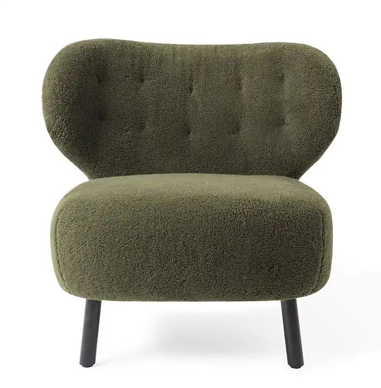 Top-Seller Retro Lounge Sessel Kita grünTeddy Stoff