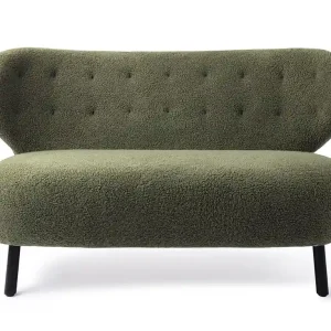 Markenware Retro Lounge Sofa Bank Kita grünTeddy Stoff