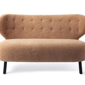 Retro Lounge Sofa Bank Kita caramel Teddy Stoff Expressversand