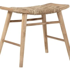 Must-Living Hocker Rex SH 50 cm Teakholz Bananenrinde Sitzhocker Top-Angebot