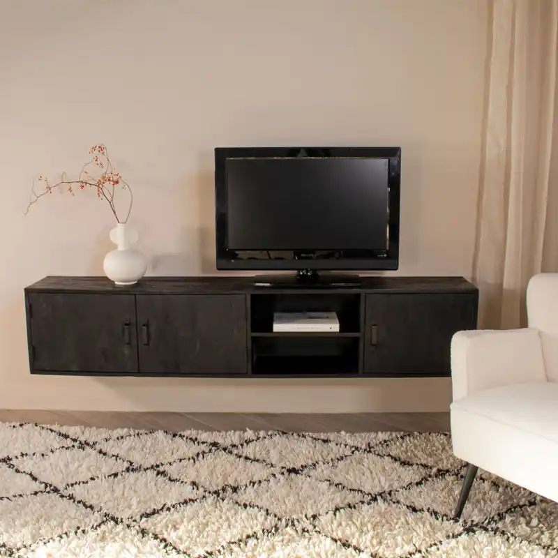 TV Board hängend schwebend Son 200 cm schwarz Jetzt Bestellen