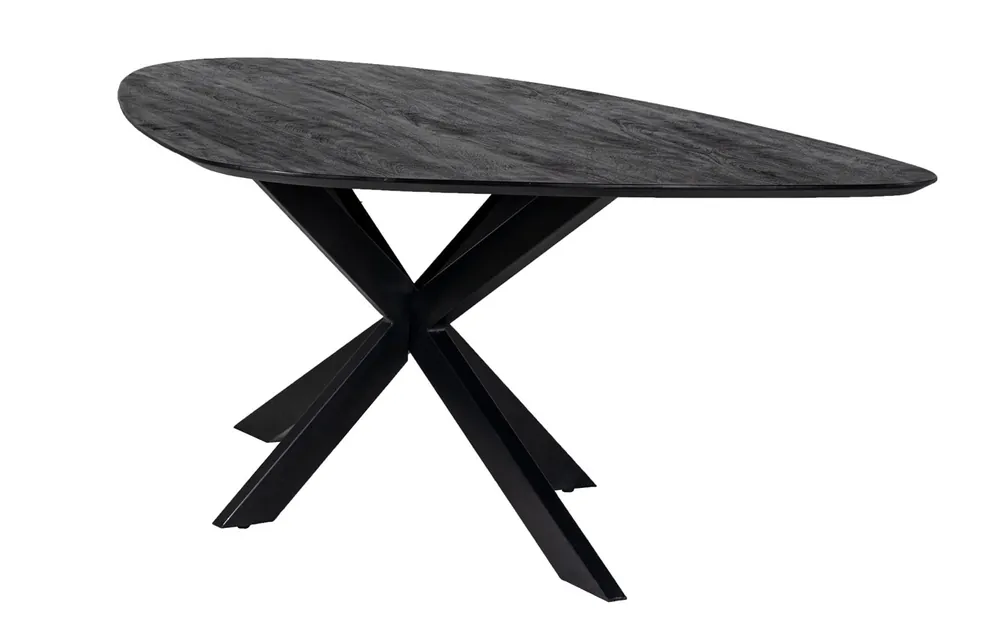 Esstisch Petra 200 x 120 cm organische Mangoholz schwarz Wochenendangebot