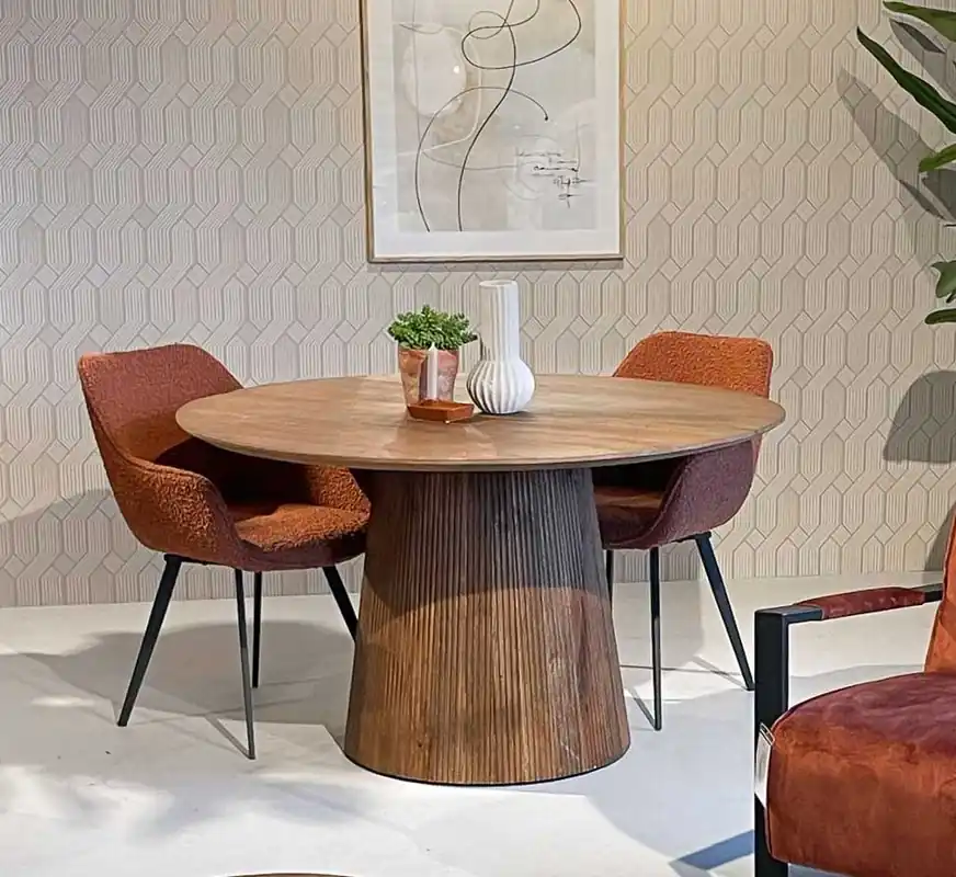 Nur Für Kurze Zeit Esstisch Salvator rund Ø 130 cm Mangoholz