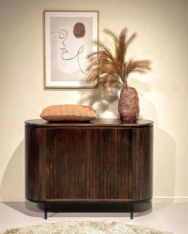 RETRO CHIC Sideboard Noor 115 cm Mango Holz braun Markenware
