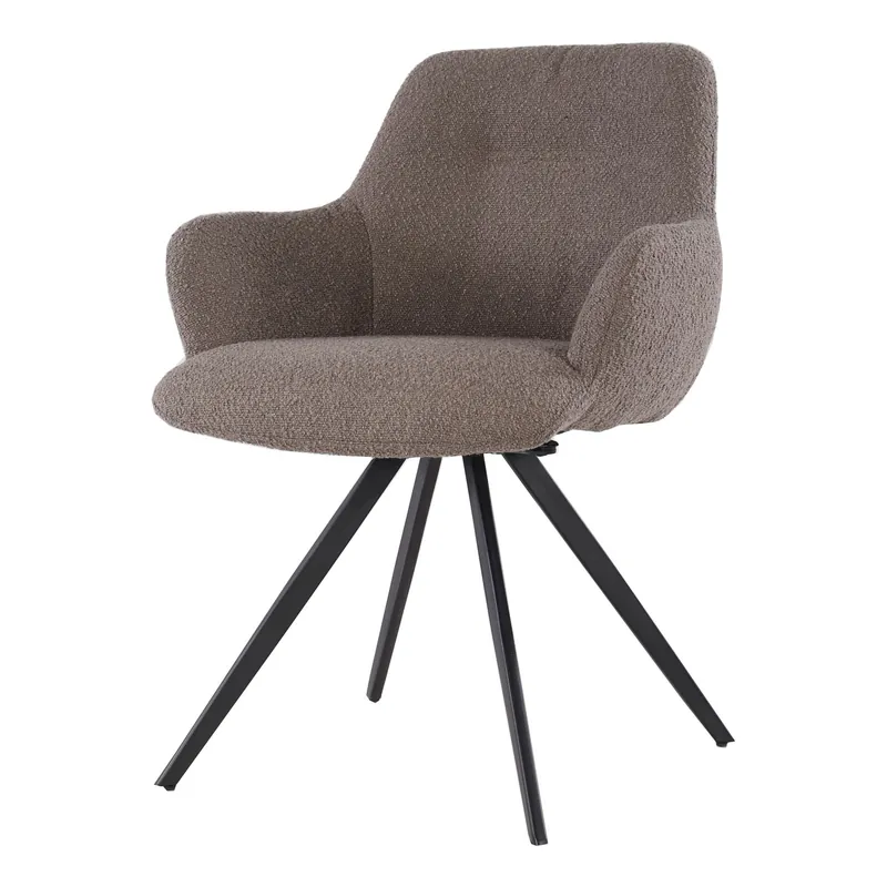 Esszimmerstuhl Doreen drehbar Boucle braun Sale