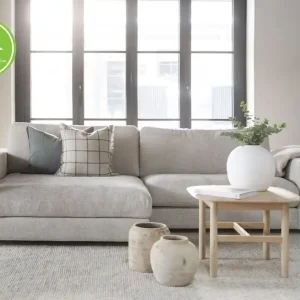 3-Sitzer-Sofa ALMA hellgrau Longchair links Schneller Versand