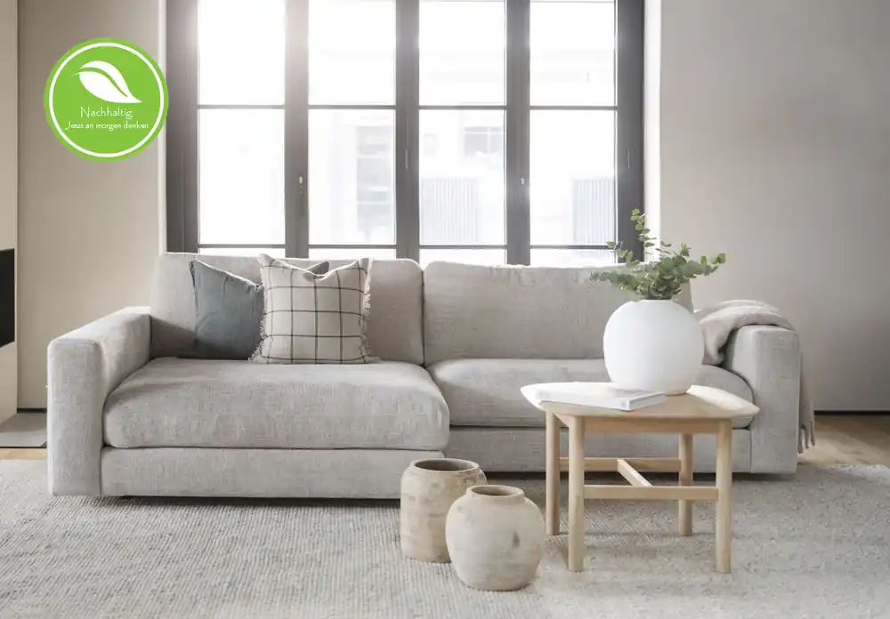 3-Sitzer-Sofa ALMA hellgrau Longchair links Schneller Versand