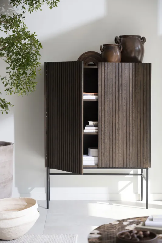 Geprüft Highboard Schrank Küchenschrank Eiche braun