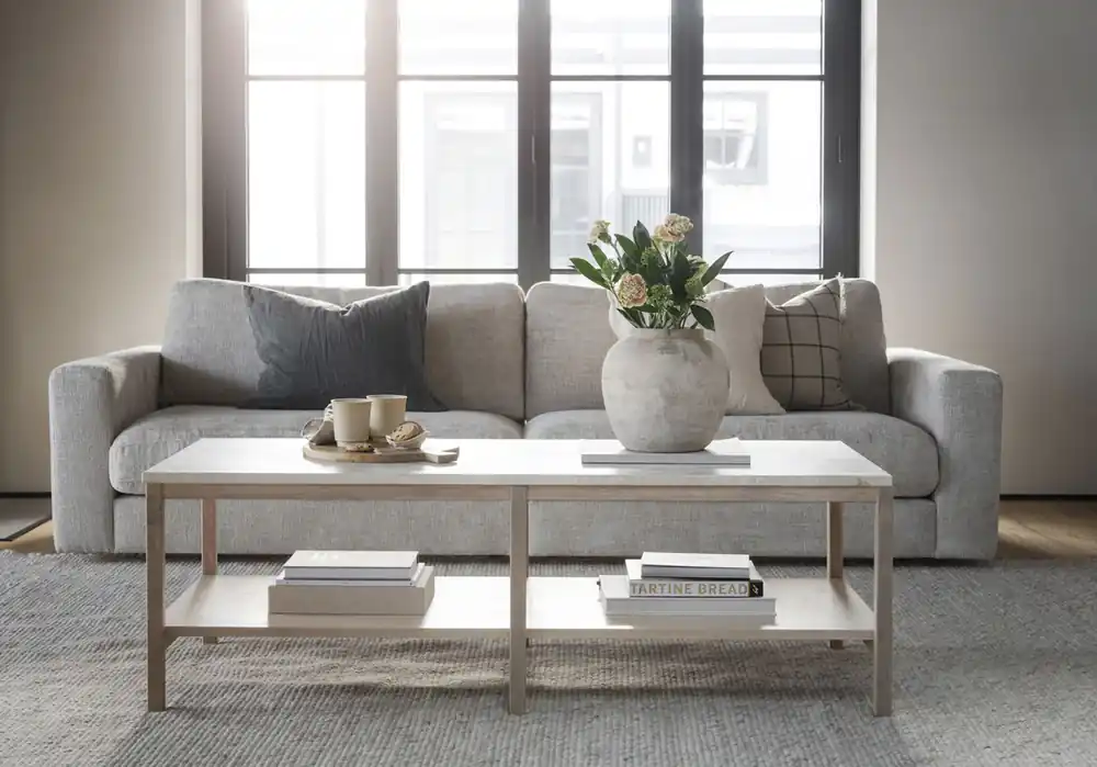 Versand Am Gleichen Tag Couchtisch Eiche Tischplatte beige Travertin 140 cm