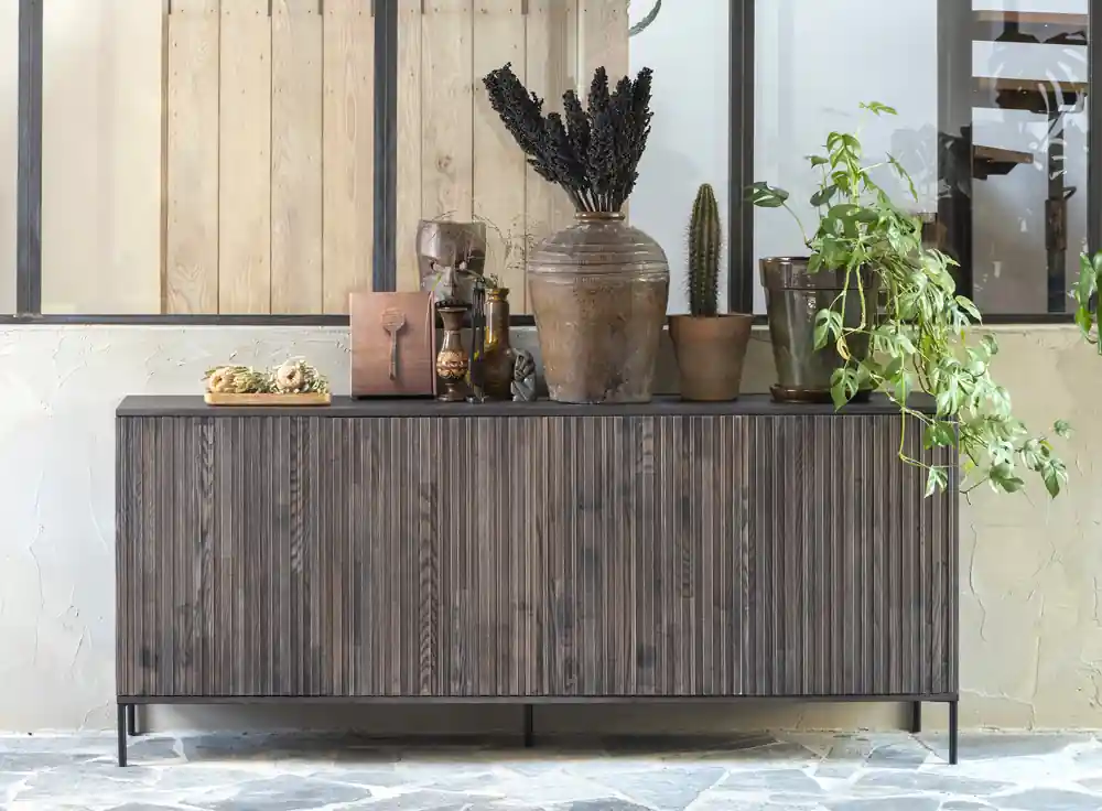 Sideboard New Gravure 200 cm Esche furniert espresso Kracherpreis