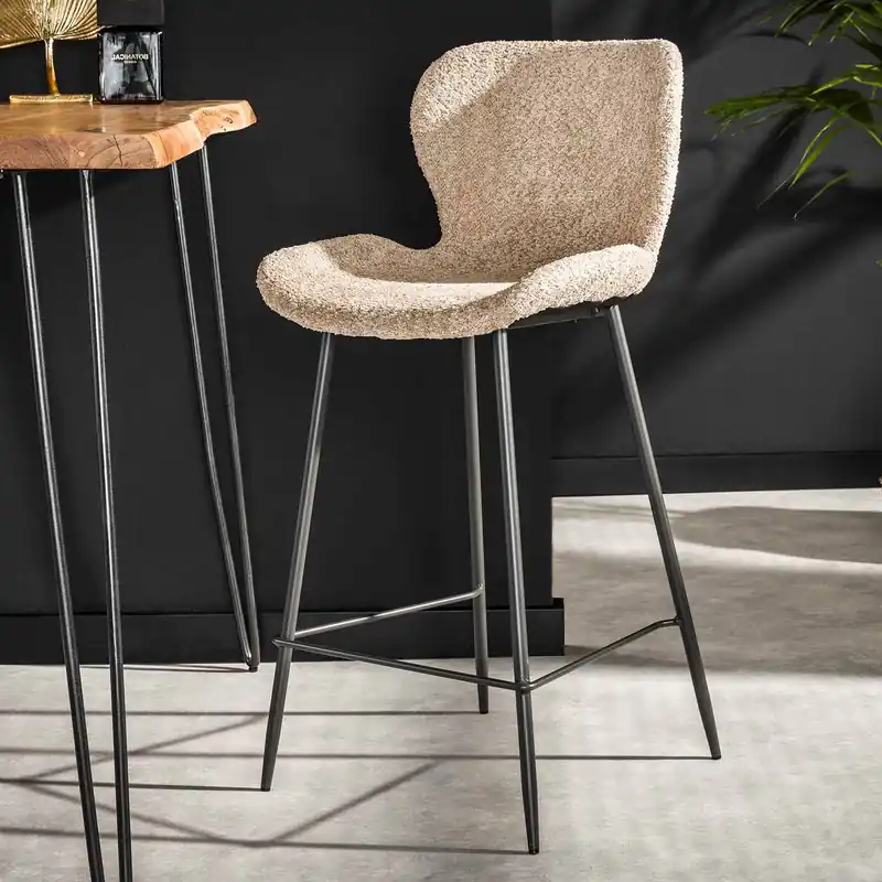 4er Set Barhocker SH 67 cm Boucle Sand Kracherpreis