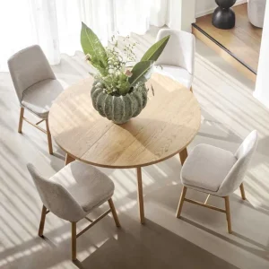 Esstisch HILDIS ausziehbar Eiche natur rund 130 cm Must-Have