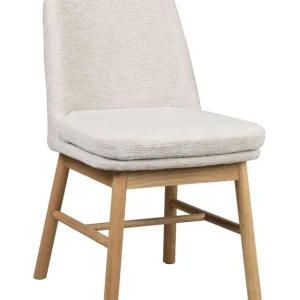Esszimmerstuhl ALVA Stoff beige Beine aus Eiche Beliebt