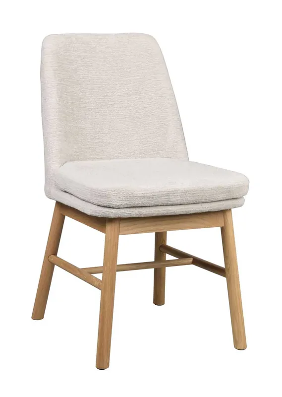 Esszimmerstuhl ALVA Stoff beige Beine aus Eiche Beliebt