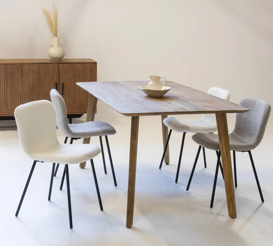 Echt Esstisch SWEDE 160 x 90 cm Mangoholz hellbraun