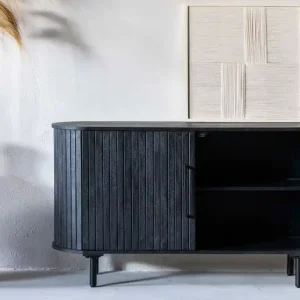 Begrenztes Angebot Kommode Marlen 140 cm Mangoholz Metall schwarz
