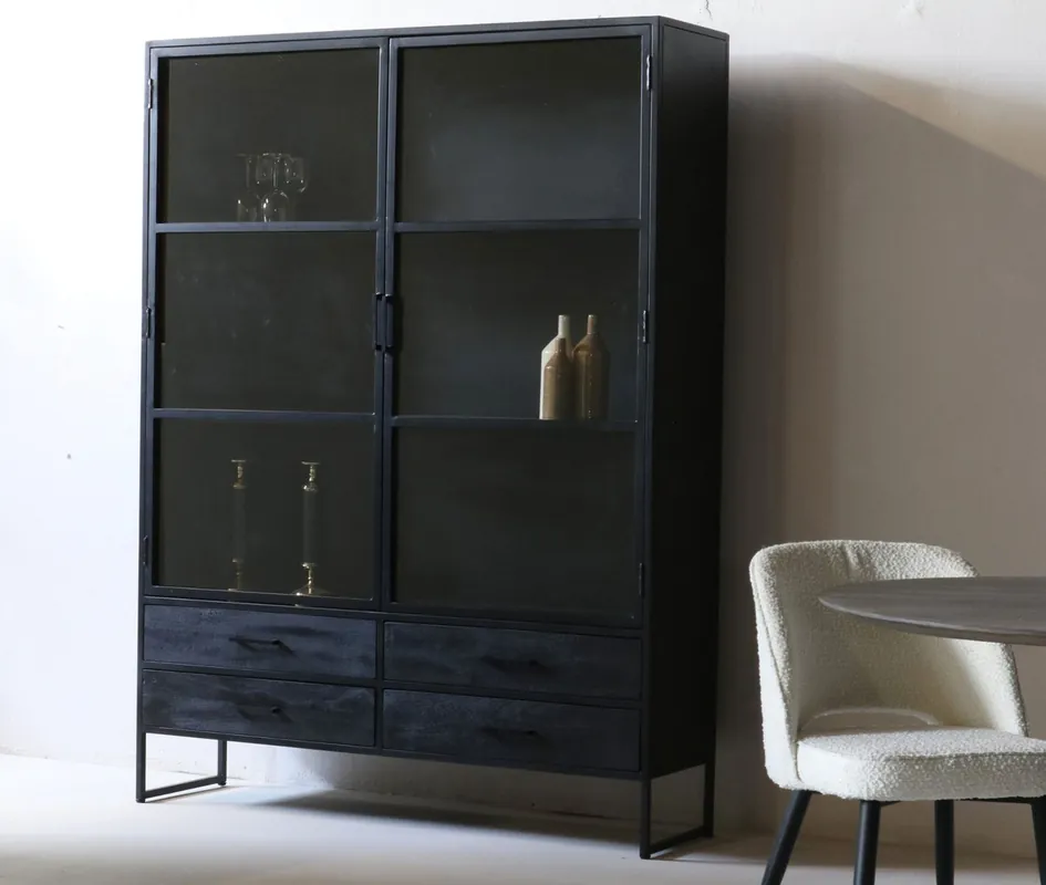 Jetzt Kaufen Vitrine MARTJE H 200 cm schwarz Vitrinenschrank