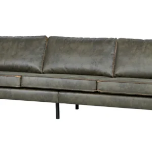 3 Sitzer Sofa RODEO recyceltes Leder armygrün Finale Aktion
