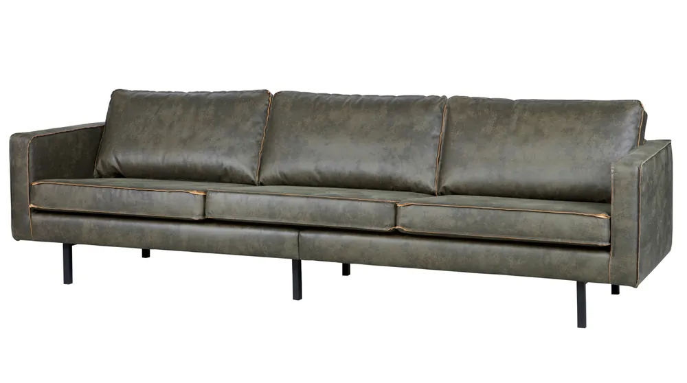 3 Sitzer Sofa RODEO recyceltes Leder armygrün Finale Aktion