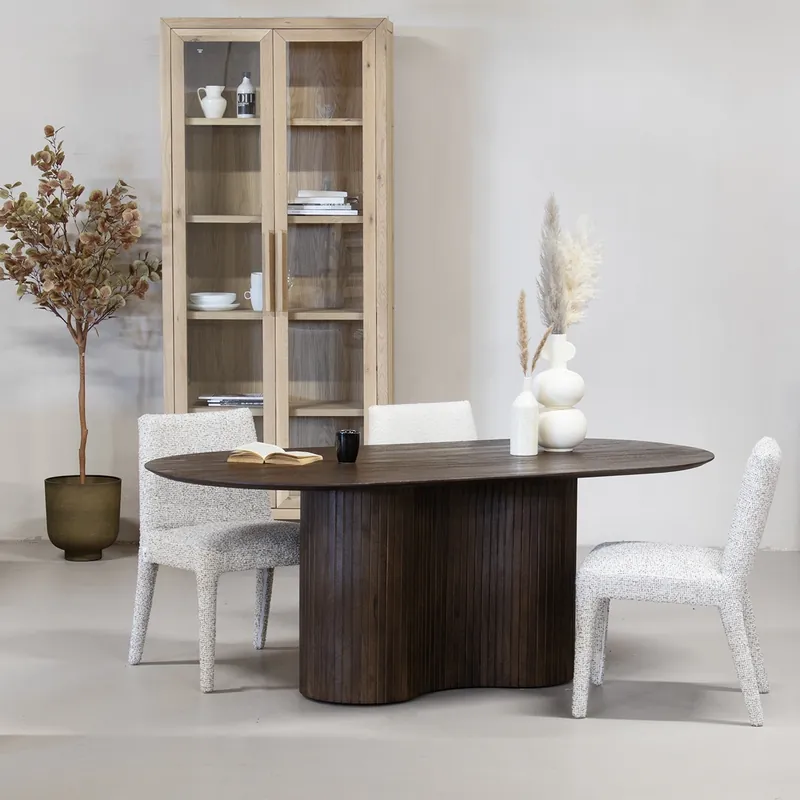 Top-Preis Esstisch ANNA 300 x 100 cm oval Mango Holz dunkelbraun