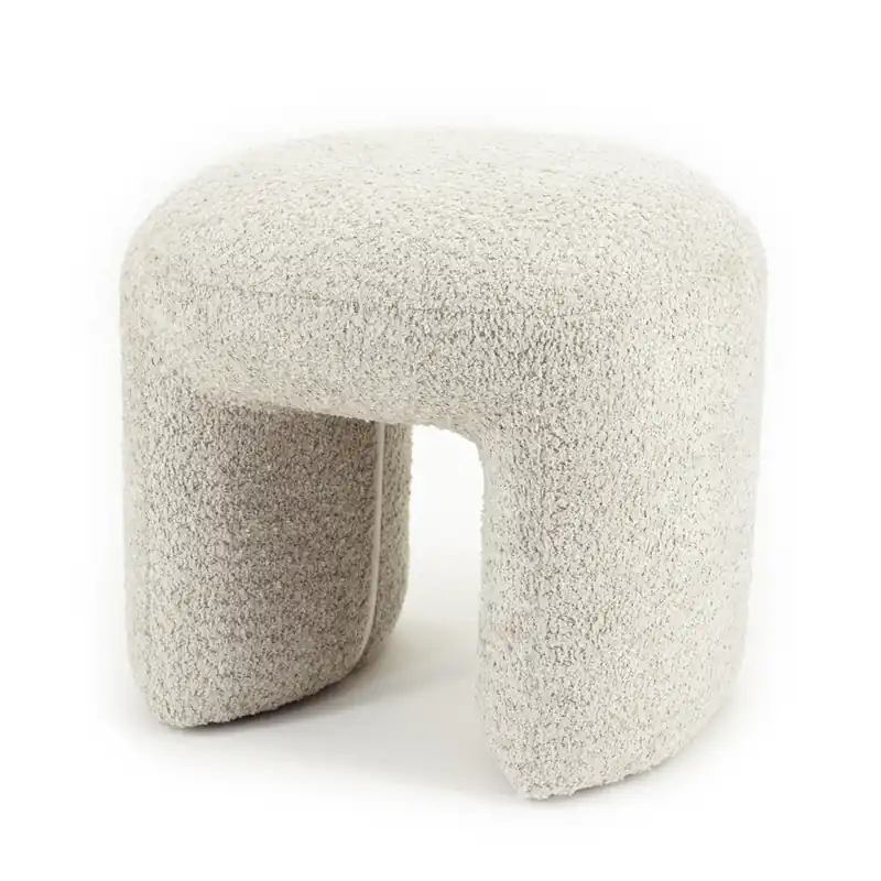 Aktuell Hocker NASAHI Sitzhocker Bouclé Stoff taupe