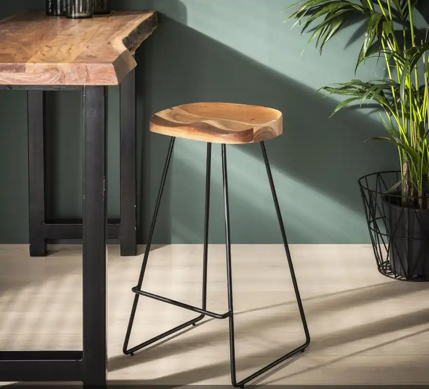 Sichere Zahlung 4er Set Barhocker Holz MASSIVO EDE Sitzhöhe 69 cm