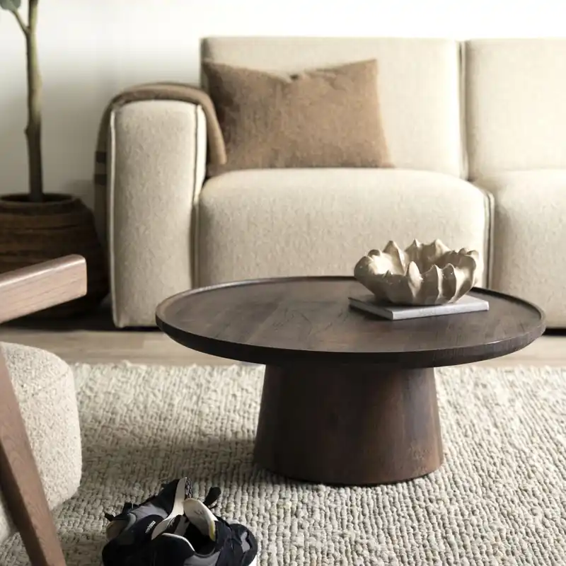Billig Couchtisch Ron rund Ø 80 cm Mangoholz braun