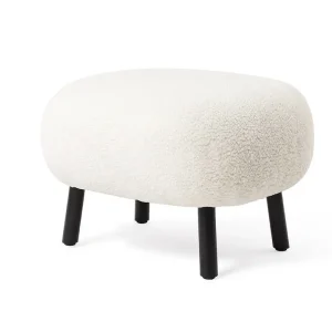 Retro Fusshocker Poef Kita Teddy Stoff cream Neu Im Sortiment