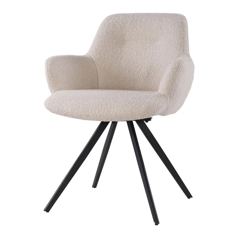 Esszimmerstuhl Doreen drehbar Boucle beige Echt