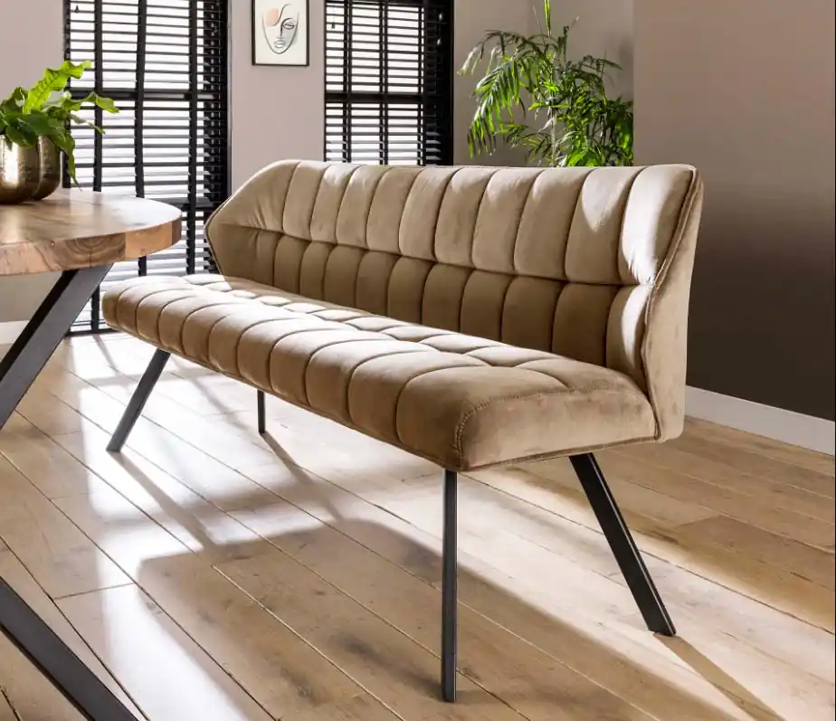 Esstischbank Bank Sitzbank FINO 180 cm Samt champagner Angebot