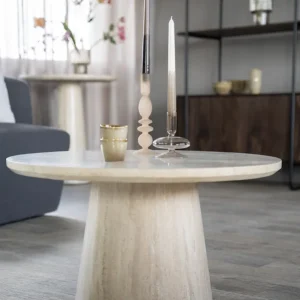 Couchtisch Laimee rund Ø 70 cm Travertin Naturstein Letzte Chance