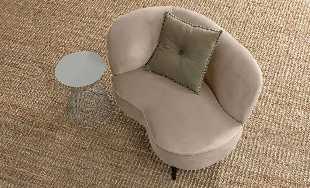 Lounge Sessel Sara links Samt khaki Wochenendangebot