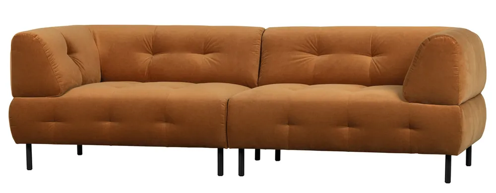 woood 4 Sitzer Sofa Lloyd Samt Velvet zimtfarben Couch Sale