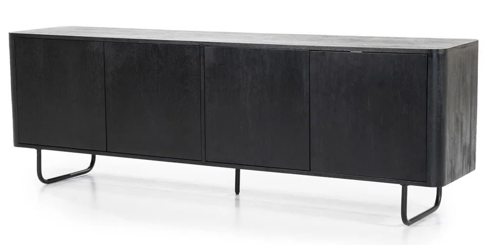 TV Möbel Lowboard James 180 cm Mango Massivholz schwarz Versand Am Gleichen Tag