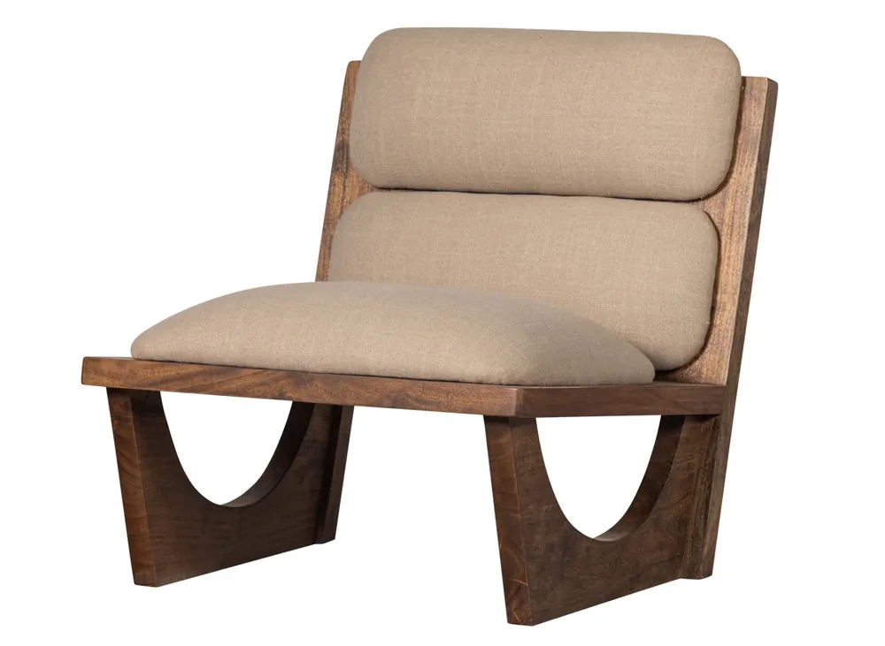 Begrenztes Angebot Sessel OPULENT BOUCLÉ natur Akazienholz