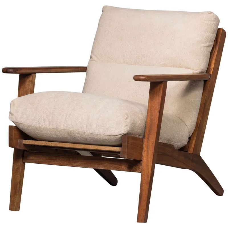 Sessel HOUSTON BOUCLÉ natur Akazienholz Knallerangebot