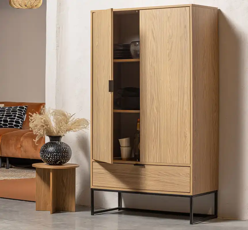 Begrenztes Angebot woood Schrank SILAS B 85 cm Eiche Dekor