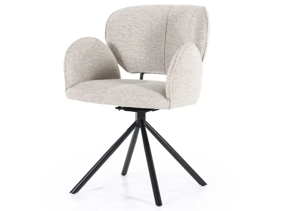Esszimmerstuhl Rosalin drehbar taupe Stoffbezug Top-Seller