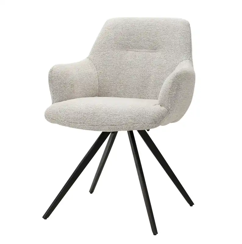 Preisreduziert Esszimmerstuhl Doreen drehbar Stoff natur beige