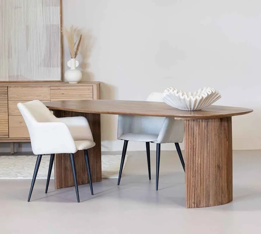 Bestpreis Esstisch MELINE braun oval Mango Holz 300 cm