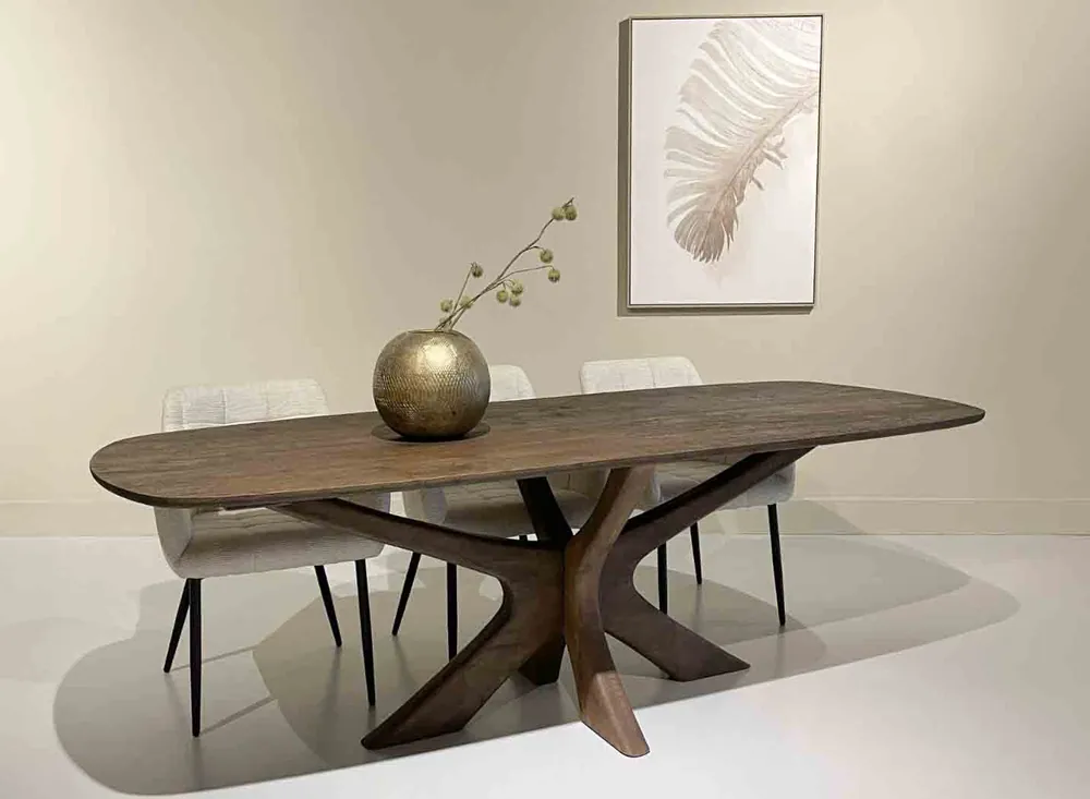 Esstisch Montreaux 220 x 100 cm oval Mangoholz braun Mega-Angebot